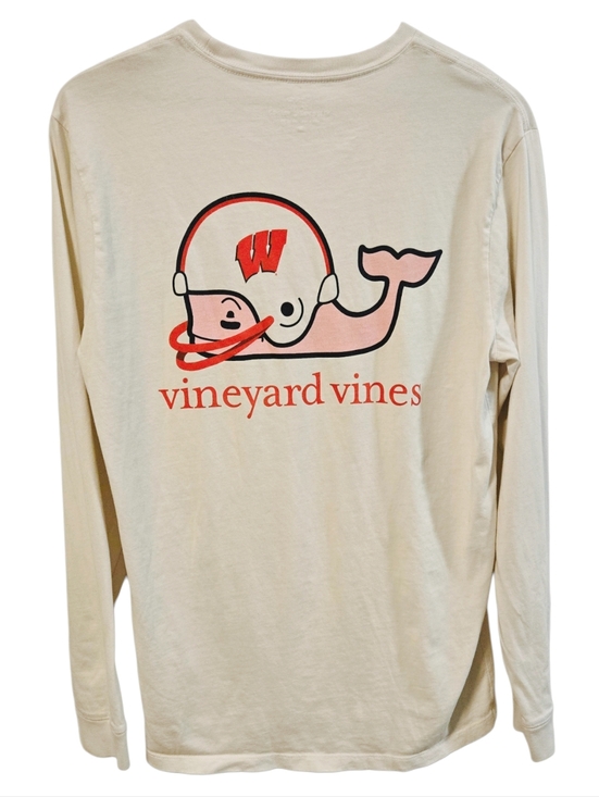 Vineyard Vines Other - Vineyard Vines White Wisconsin Badgers Long Sleeve Cotton Pocket Tee Size Medium